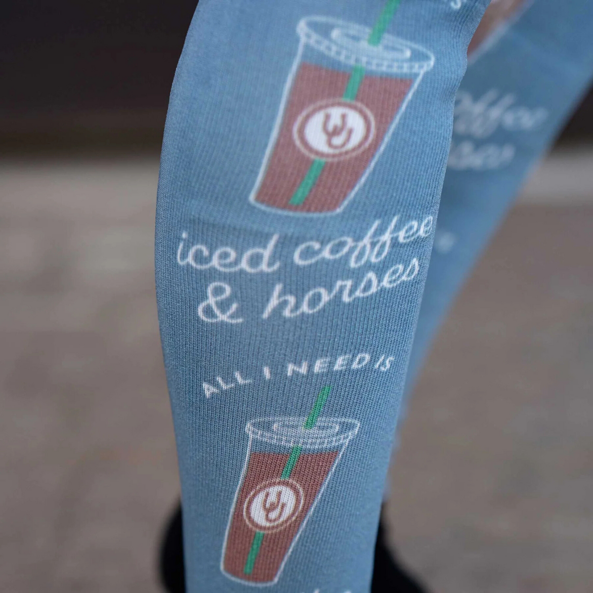 Dapplebay Slick Boot Socks, Iced Coffee &amp; Horses