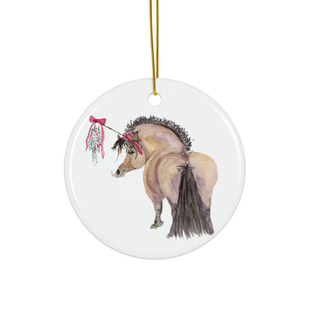 Sona Equestrian Adorable Chubby Ponies Holiday Ornament