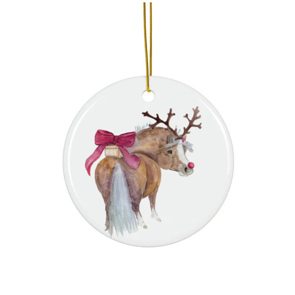 Sona Equestrian Adorable Chubby Ponies Holiday Ornament