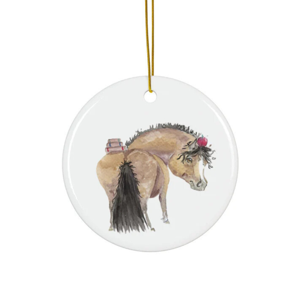 Sona Equestrian Adorable Chubby Ponies Holiday Ornament