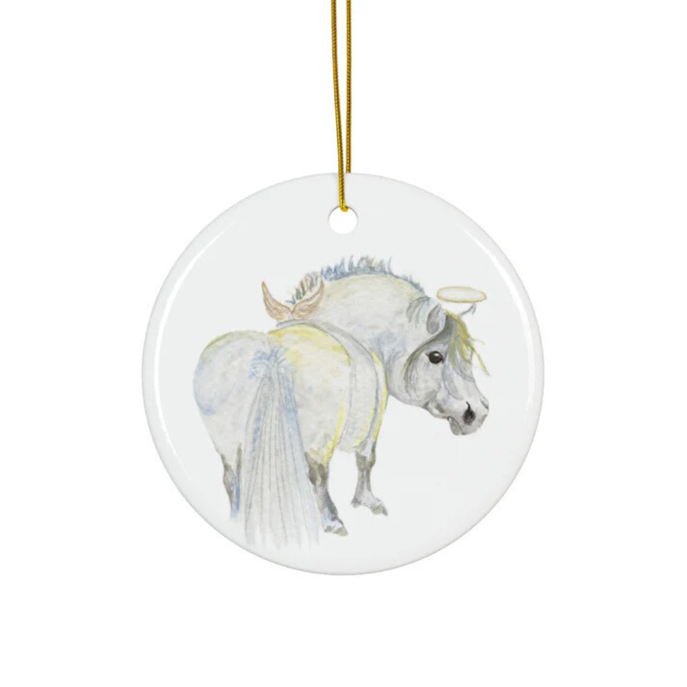 Sona Equestrian Adorable Chubby Ponies Holiday Ornament