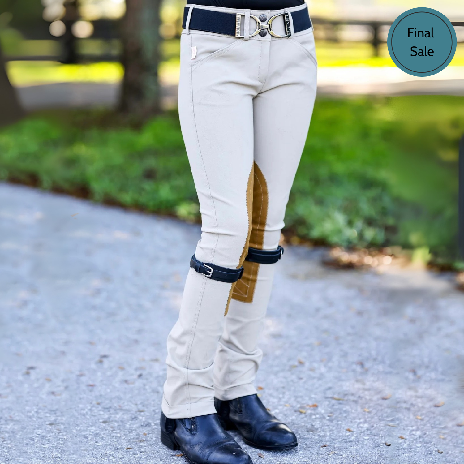 Tailored Sportsman Girls Trophy Hunter, Mid Rise Front Zip Jod, Tan