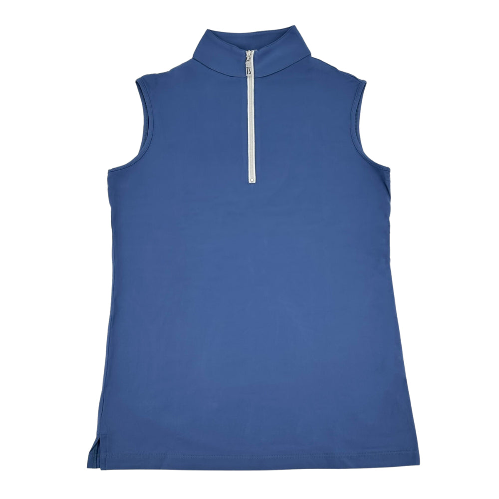 Tailored Sportsman IceFil Zip Sleeveless Shirt, You Do Blue with Silver Zip