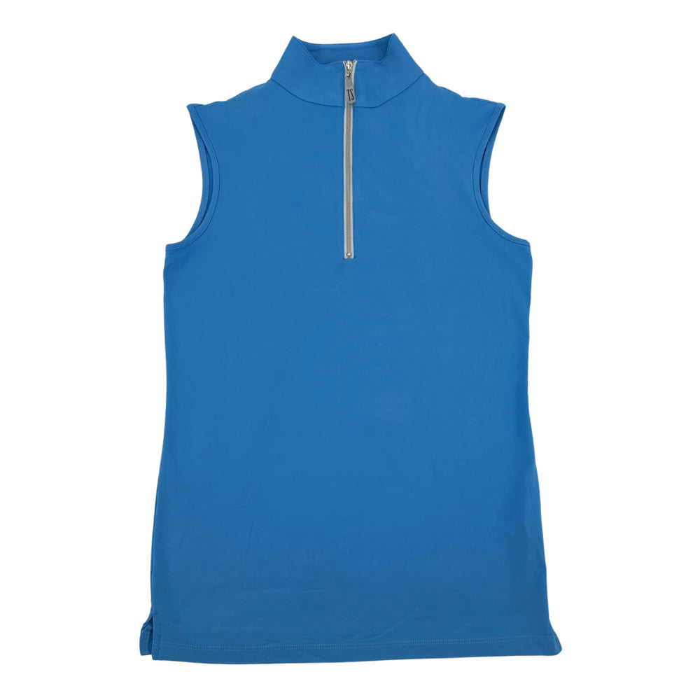 Tailored Sportsman IceFil Zip Sleeveless Shirt, Pool with Silver Zip