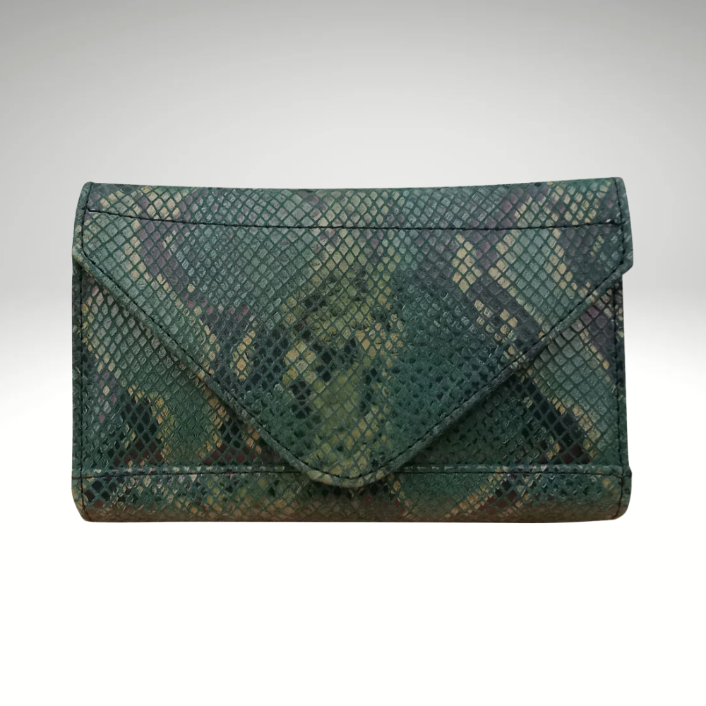 KL Select Dark Green Snake Print Phone Pocket, 7" x 4"