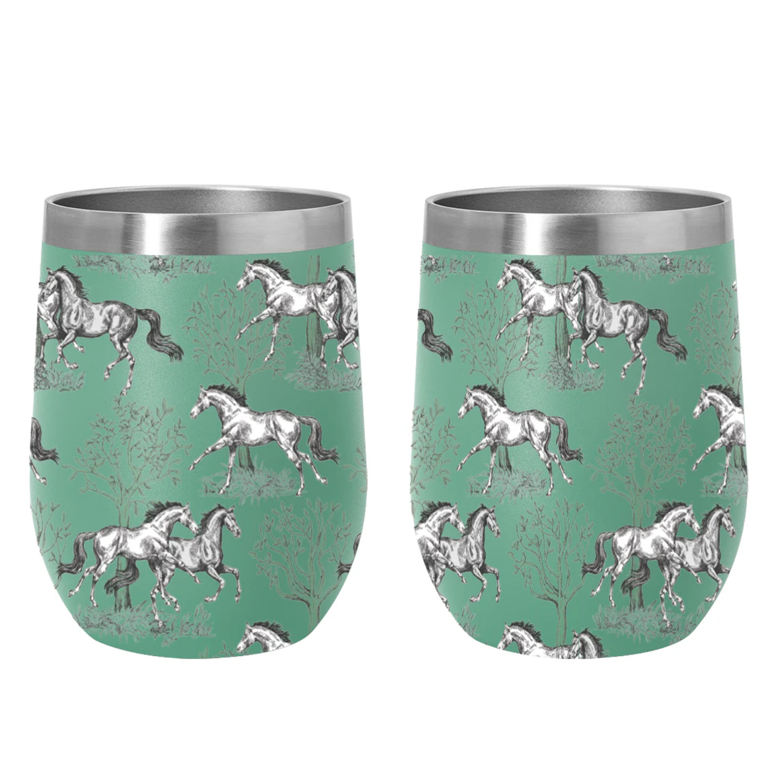 AWST "Lila Toile" Stainless Steel Wine Tumbler 12 oz