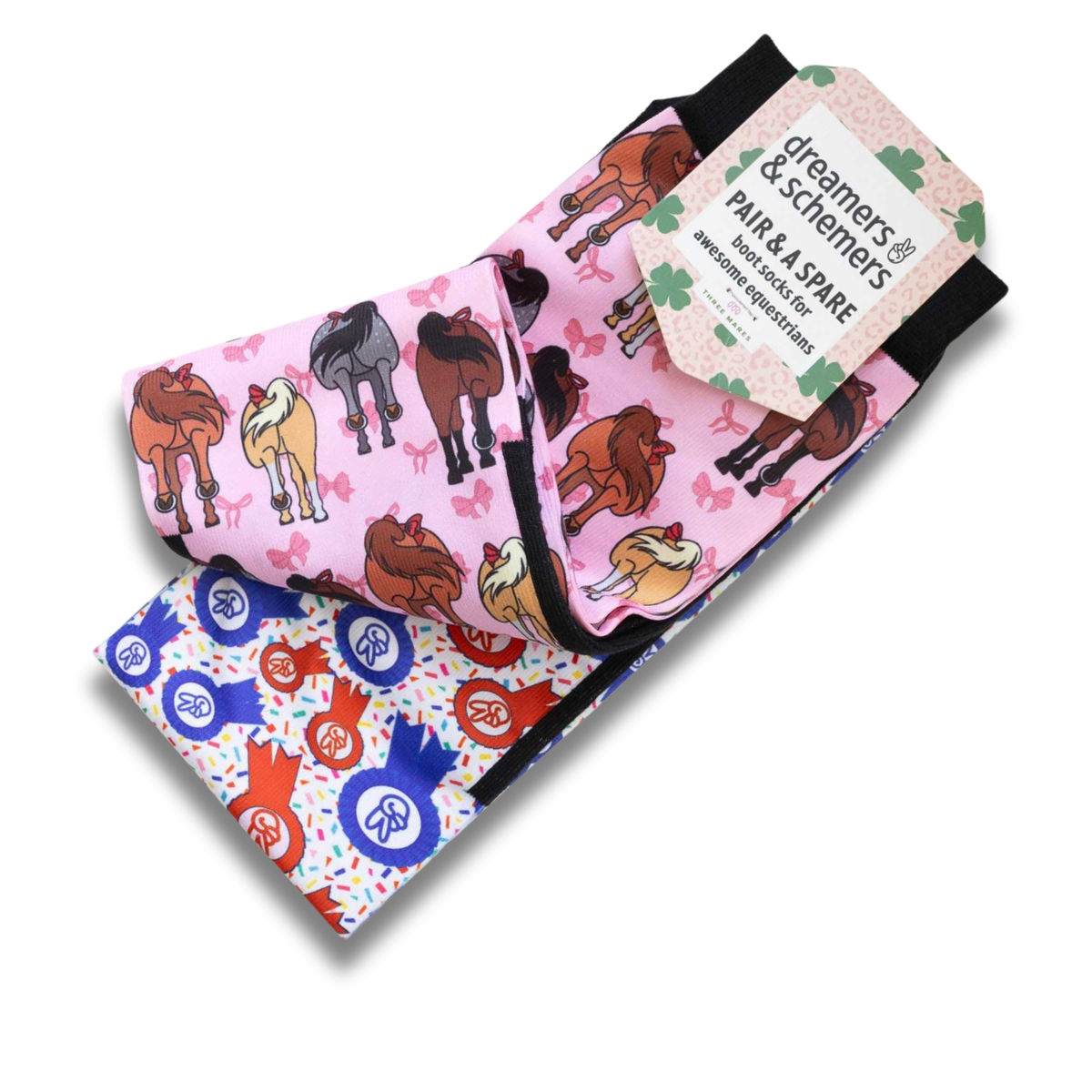 Dreamers &amp; Schemers Red Ribbon Girlies Pair &amp; A Spare Boot Socks