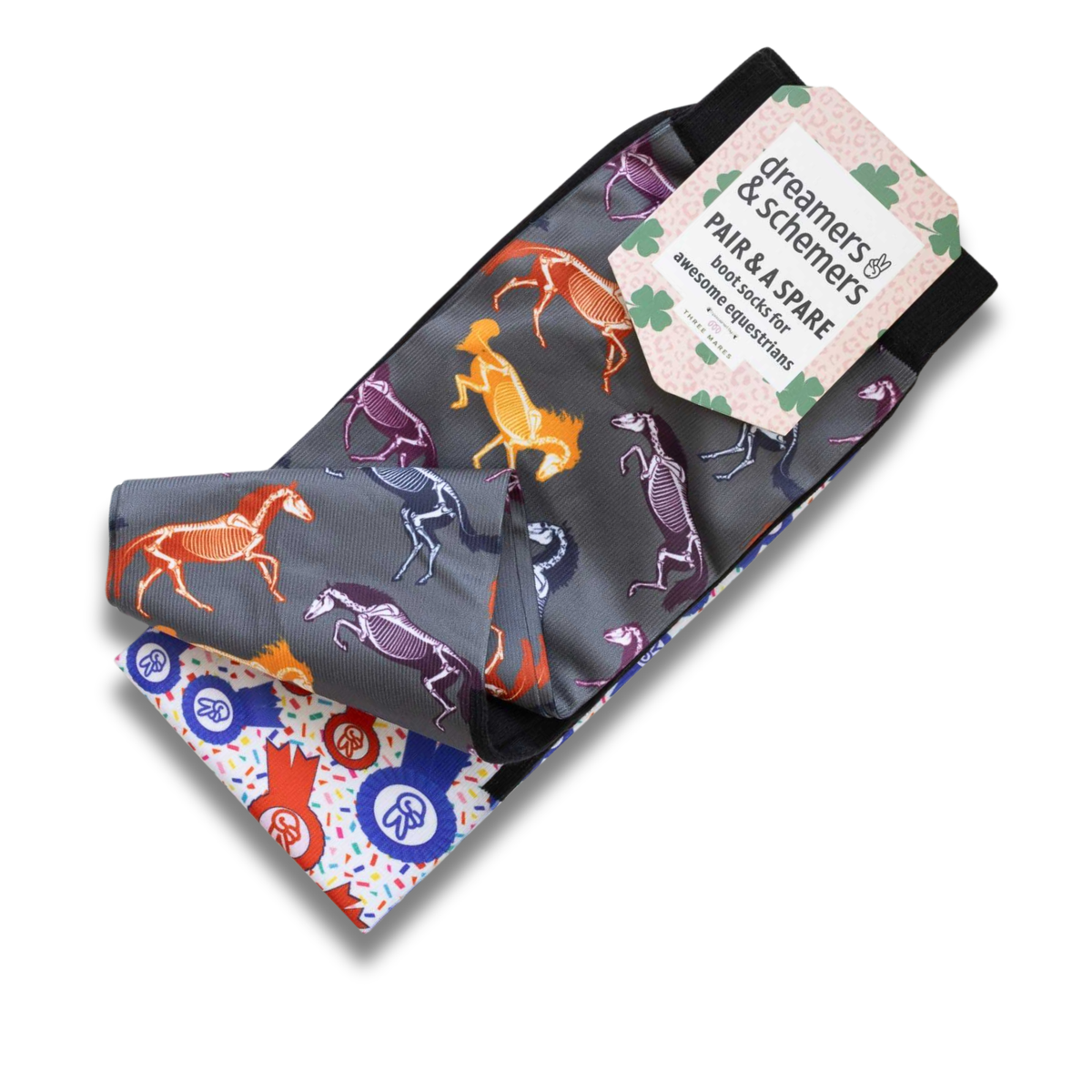 Dreamers &amp; Schemers The Pony Island Horse Skeletons Pair &amp; A Spare Boot Socks