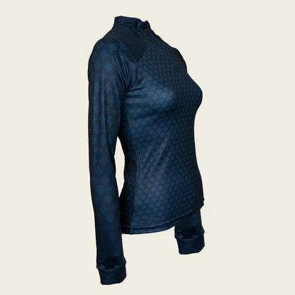 Espoir Equestrian Aqua Quarter Zip Sport Sun Shirt