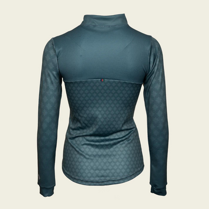 Espoir Equestrian Sage/Teal Quarter Zip Sport Sun Shirt