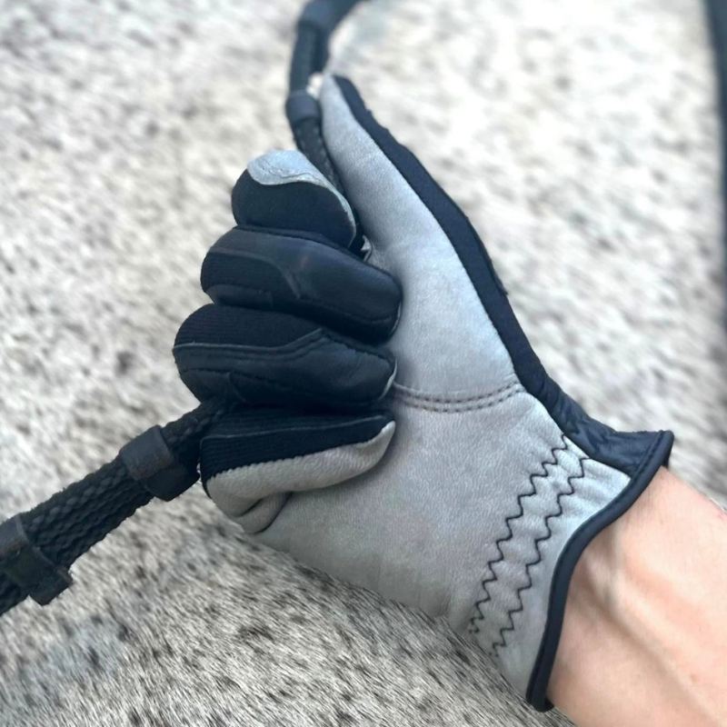 Correct Connect Oil-Tac CopperTech Leather Premium Riding Gloves Black