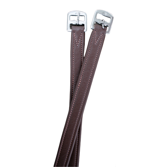 Red Barn 7/8" Calf Lined Stirrup Leathers,  Brown