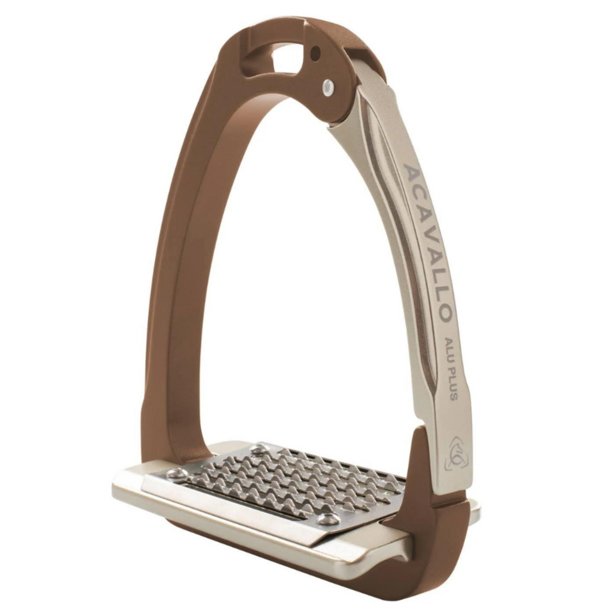 Acavallo Arena AluPlus Stirrup 2.0 made of high-quality certified anodized aluminum with a stainless steel tread.