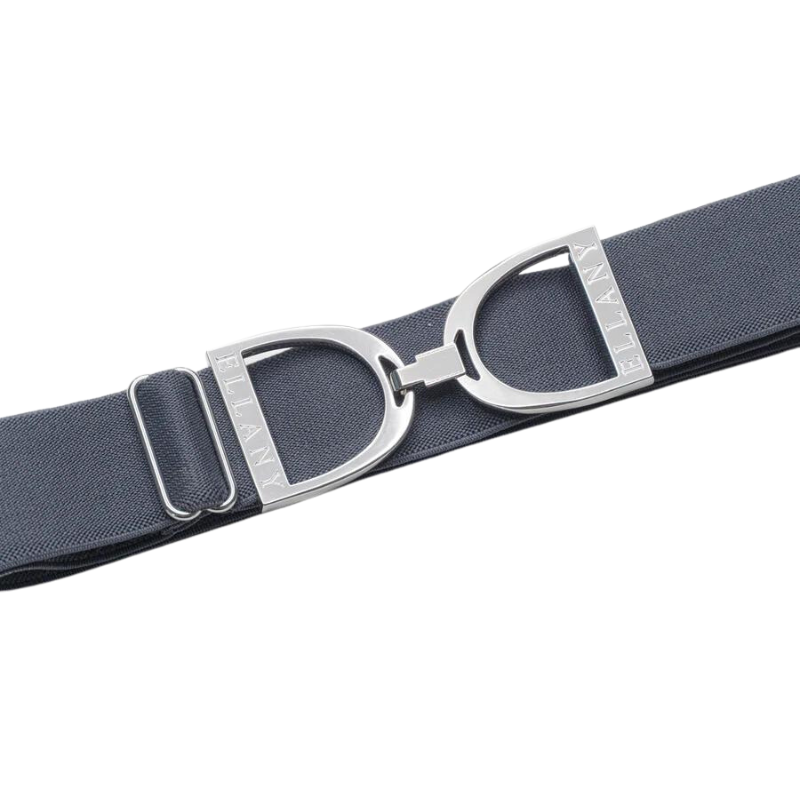 Ellany 1.5" Denim, Silver Stirrup Buckle Belt