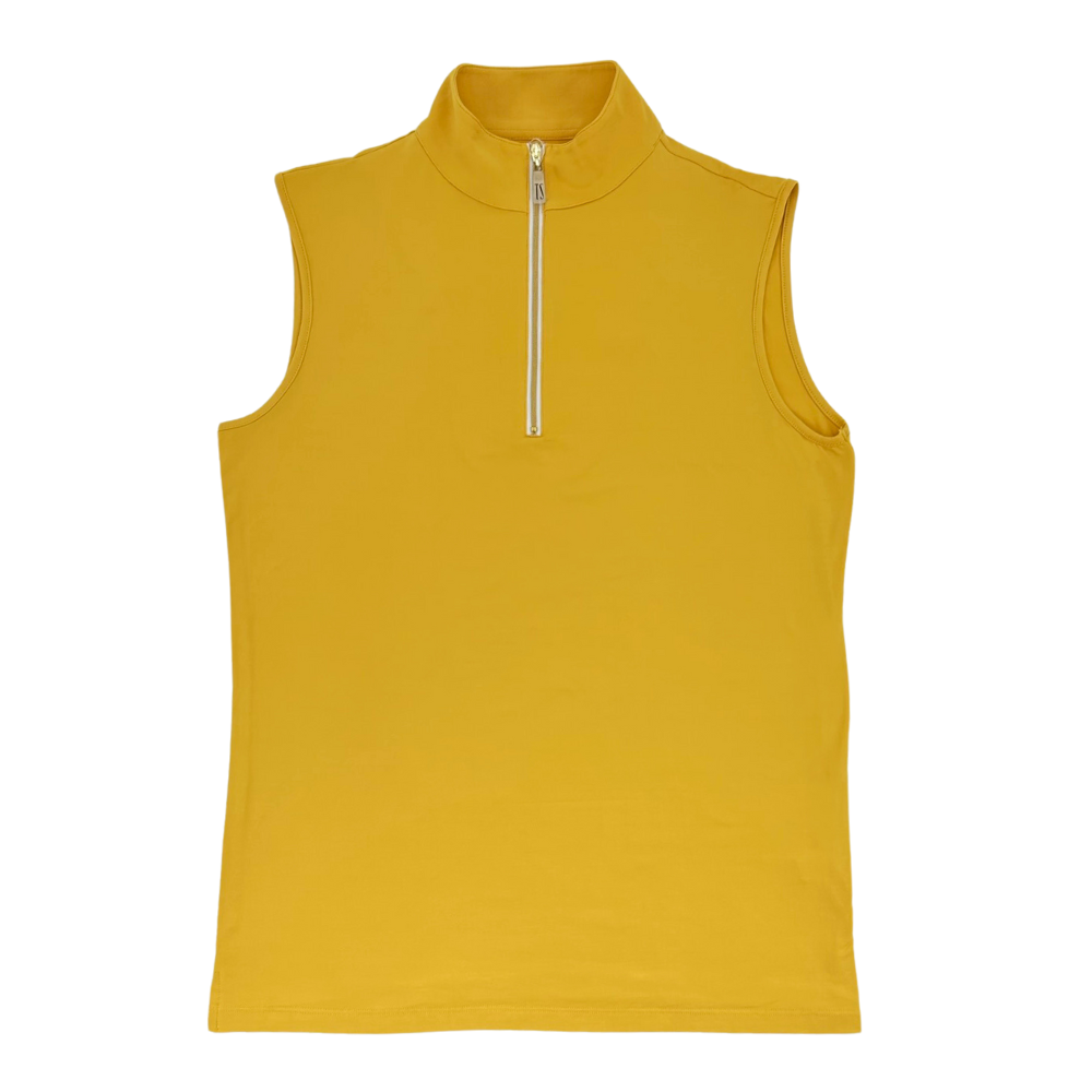 Tailored Sportsman IceFil Zip Sleeveless Shirt,  Amber with Gold Zip