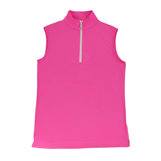 Tailored Sportsman IceFil Zip Sleeveless Shirt, Pink Rose with Silver Zipper