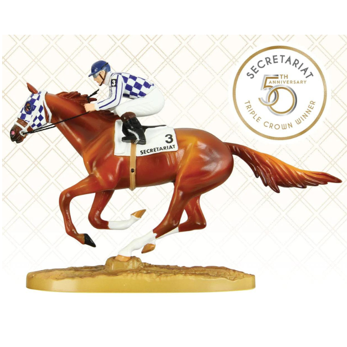 Breyer Secretariat,  50th Anniversary Figurine with Jockey