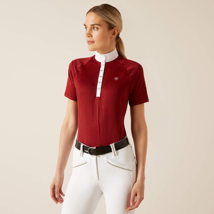 Ariat Showstopper 3.0 Short Sleeve Show Shirt, Sun-Dried Tomato