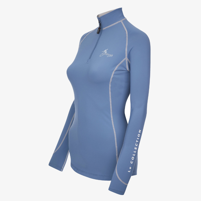 LeMieux 1/4 Zip Base Layer, Ice Blue