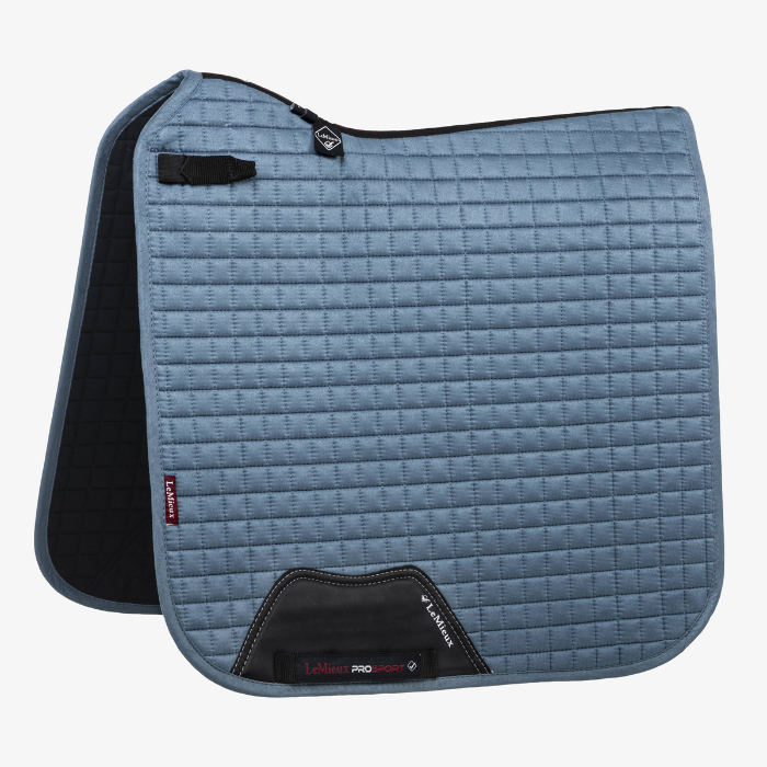 LeMieux Suede Dressage Square Pad, Ice Blue