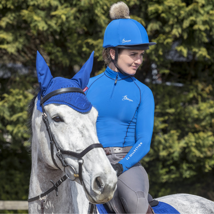 LeMieux Pom Hat Silk, Benetton Blue