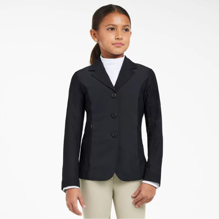 R.J. Classics Harmony Jr. 2.0 Girl's Mesh Show Coat, Black