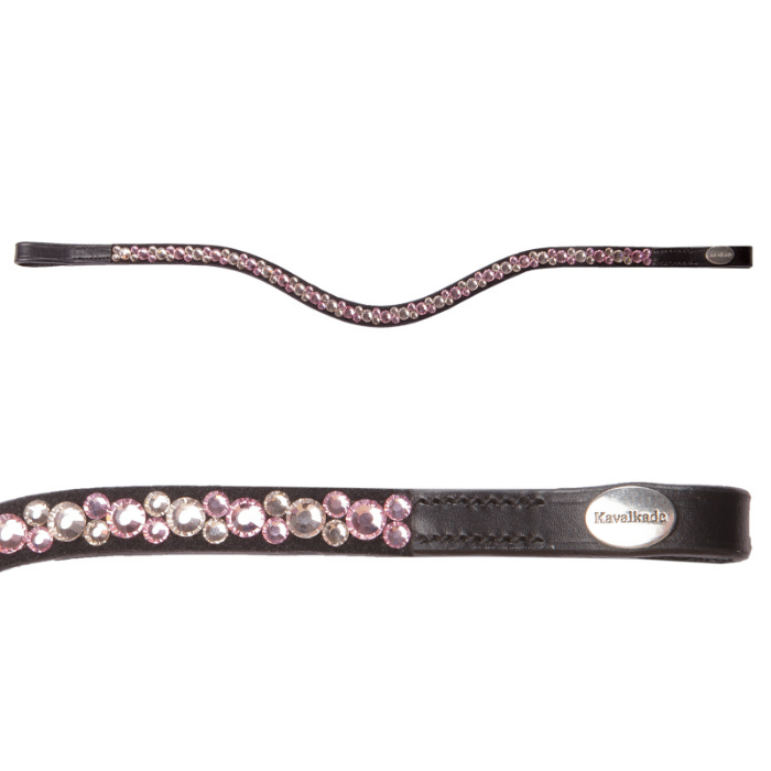 Kavalkade "Pink Sparkle" Black Leather Browband