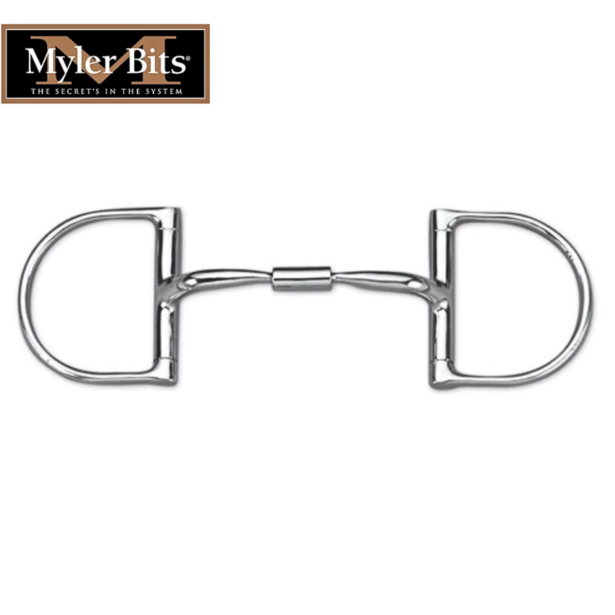 A Myler Dee Stainless Steel Snaffle without Hooks, featuring a copper inlay with a standard 3 3/4" dee.