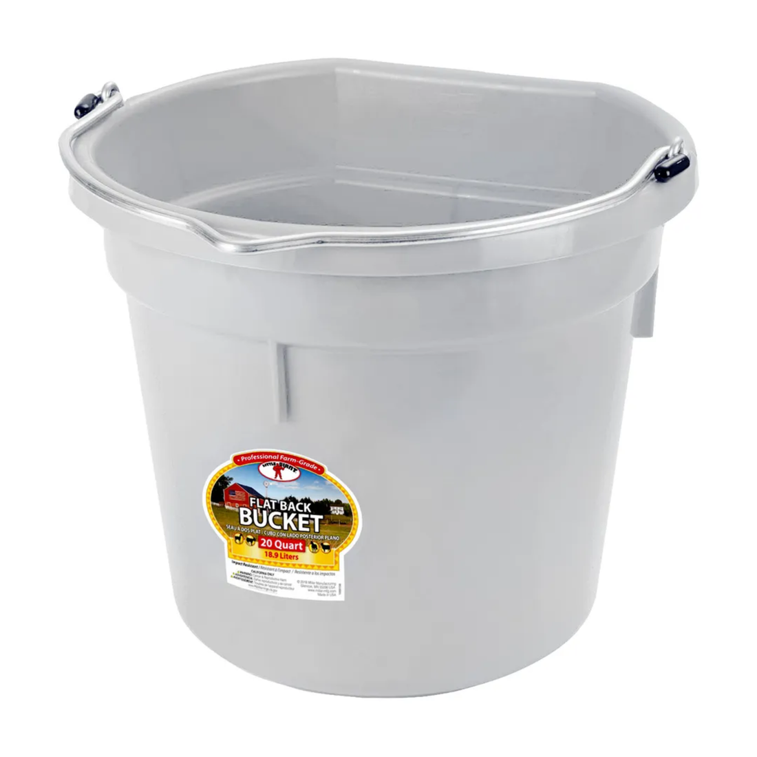Bucket-20 Qt F/B Duraflex Grey