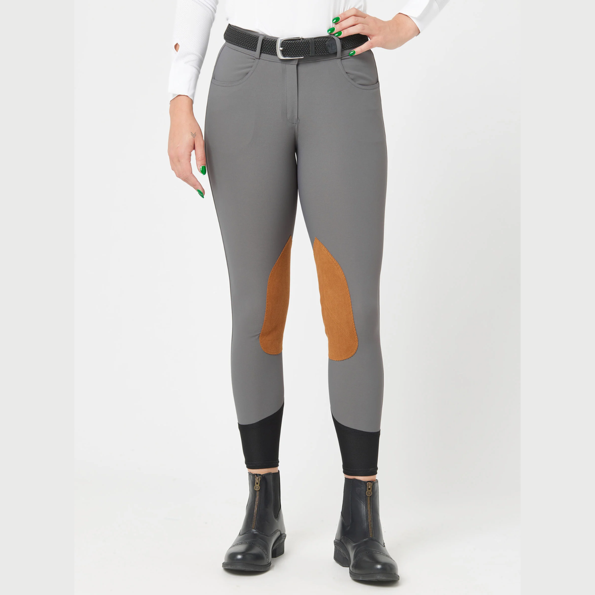 Royal Highness Meryl Active Knee Patch Breech, Grey