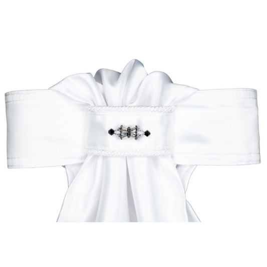 All Tied Up Glenn Collection White Corded Stock Tie