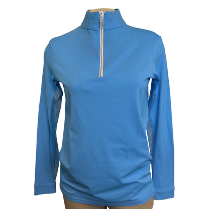 Tailored Sportsman IceFil Zip Shirt, Pool with Silver Zipper