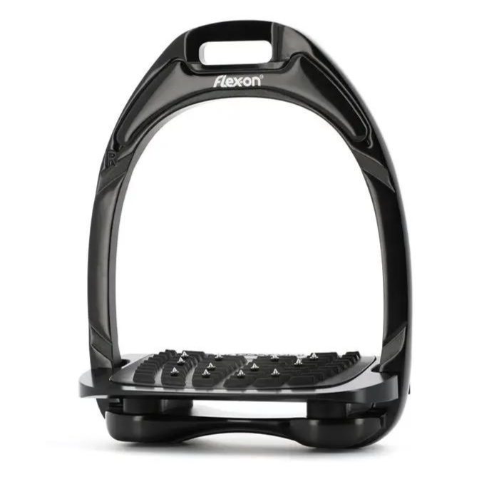 Flex-on Aluminum Stirrups, Inclined Ultra Grip, Black