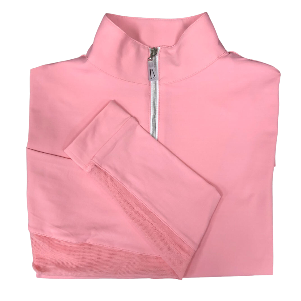 Tailored Sportsman IceFil Zip Shirt,  Flamingo with Silver Zip
