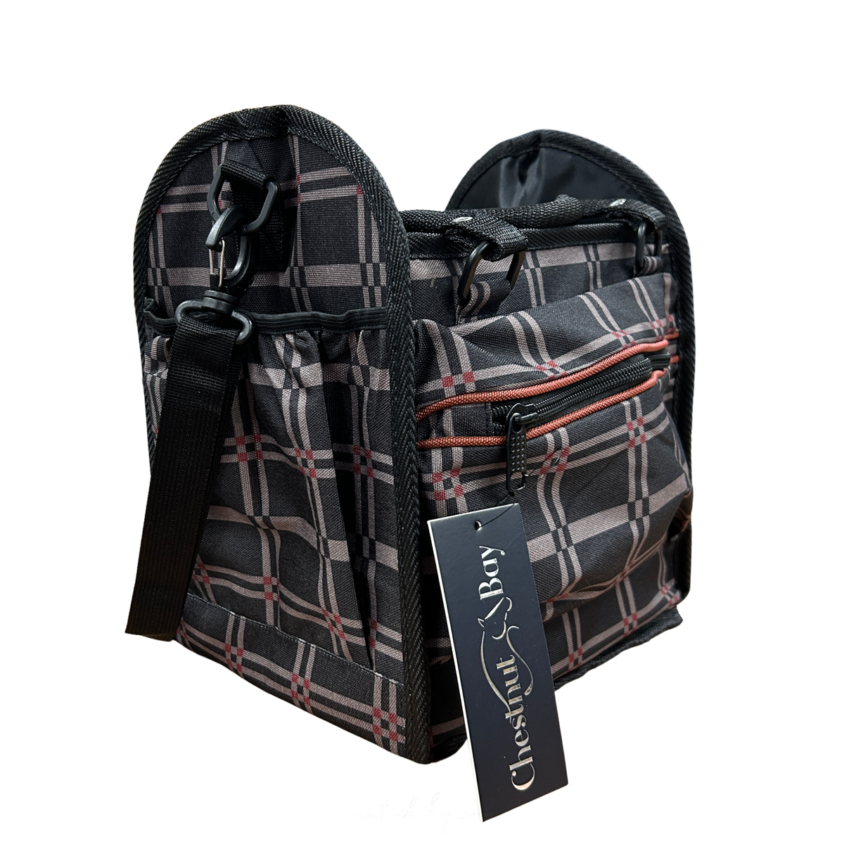 Chestnut Bay Small Collapsible Grooming Tote, Riverton Plaid