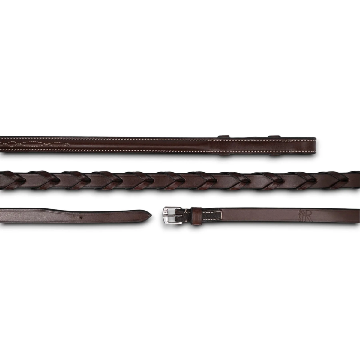 AJR Sport Fancy Raised Laced Leather Rein, Hunter Collection