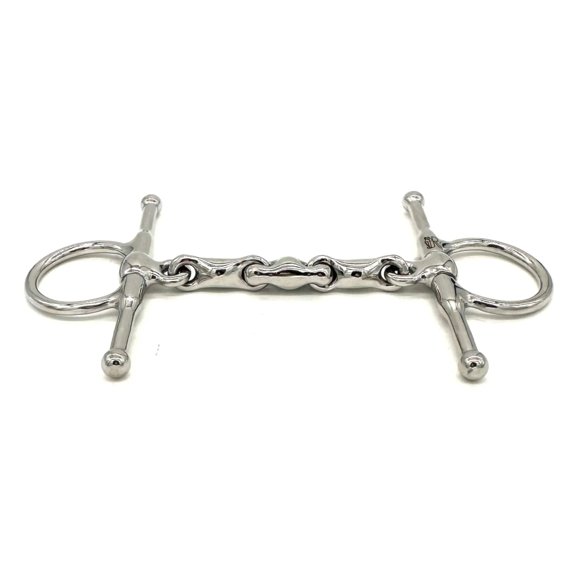 Side view of an AJR Sport Pony Locking Waterford D Bit on a white background. 