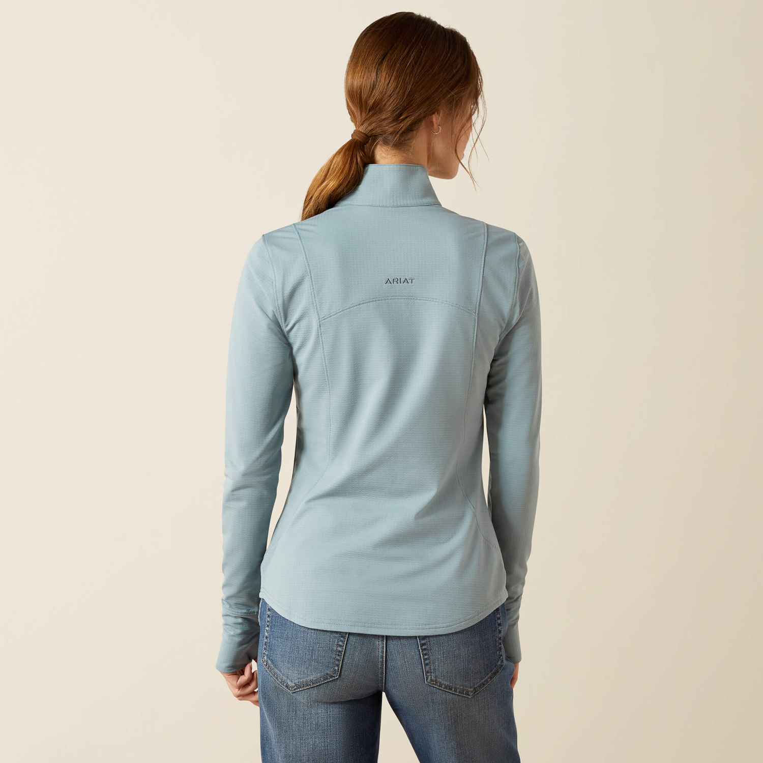 Ariat Gridwork 1/4 Zip Baselayer, Lead