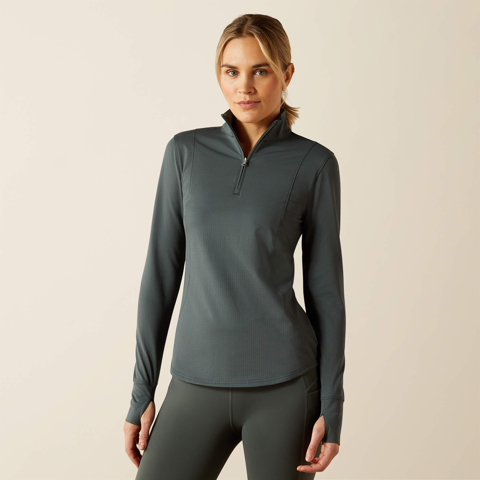 Ariat Gridwork 1/4 Zip Baselayer, Urban Chic