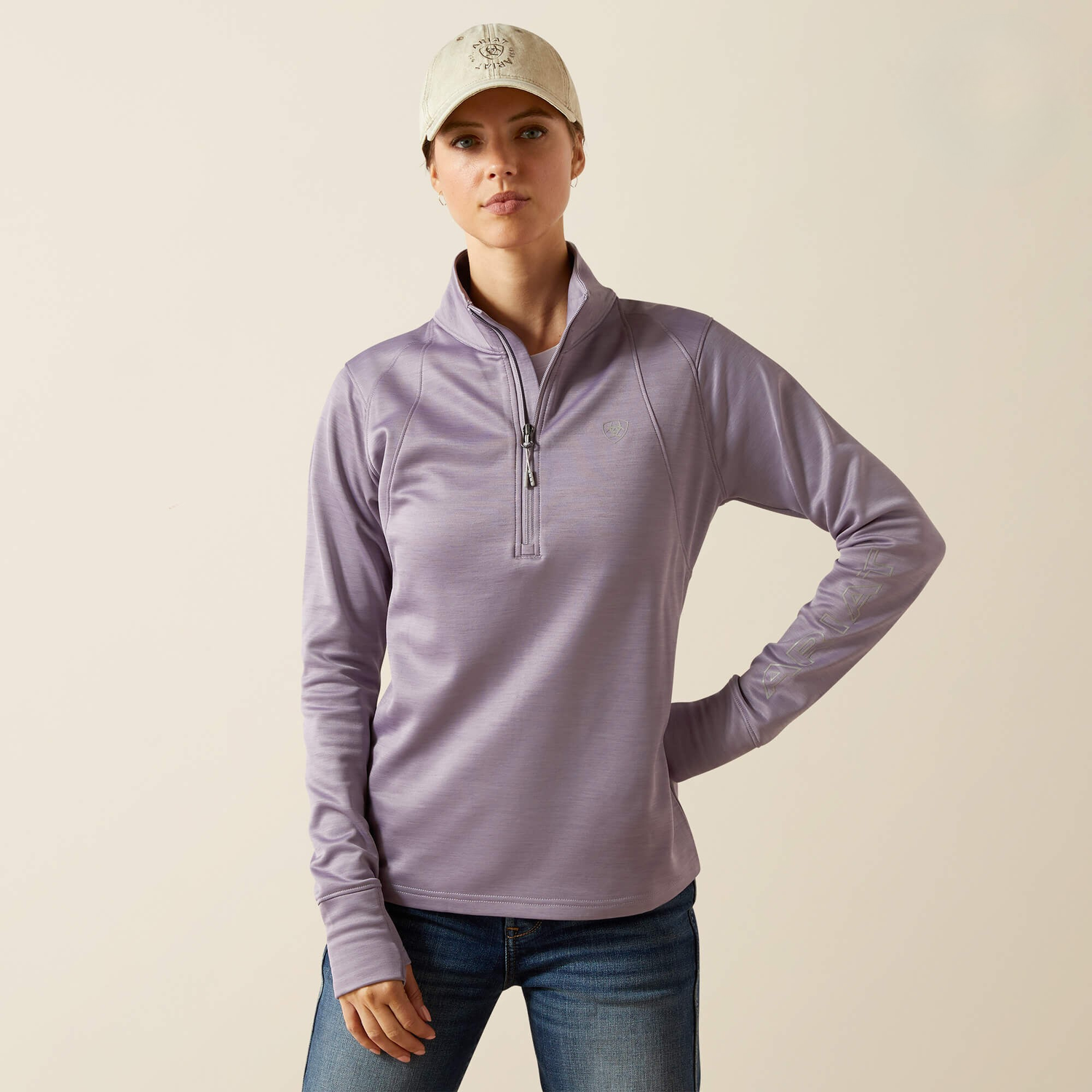 Ariat Team EQ 1/2 Zip Pullover, Purple Ash
