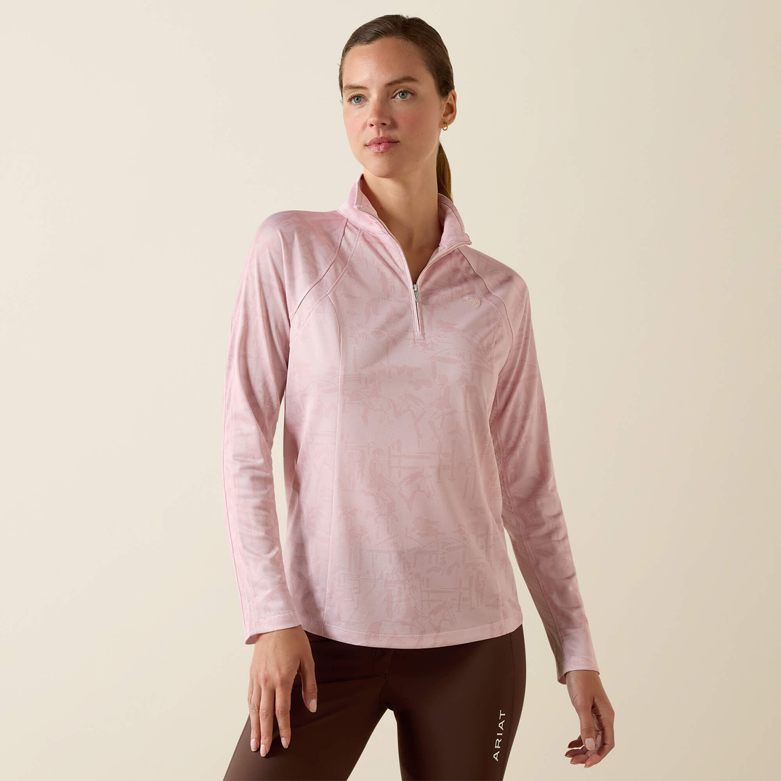 Ariat Sunstopper 3.0 1/4 Zip Baselayer, Sepia Rose Horse Park