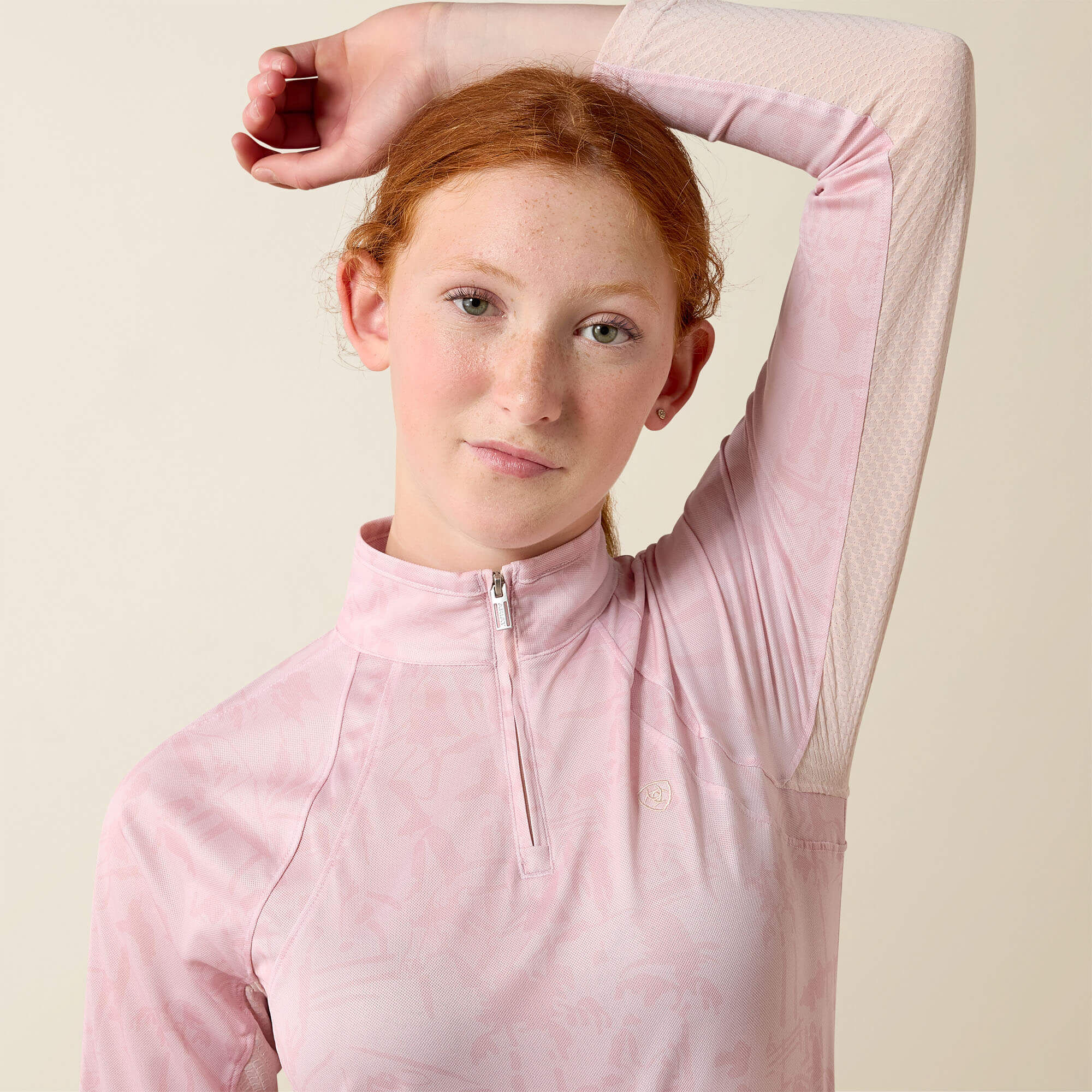 Ariat Youth Sunstopper 3.0 1/4 Zip Baselayer, Sepia Rose Horse Park