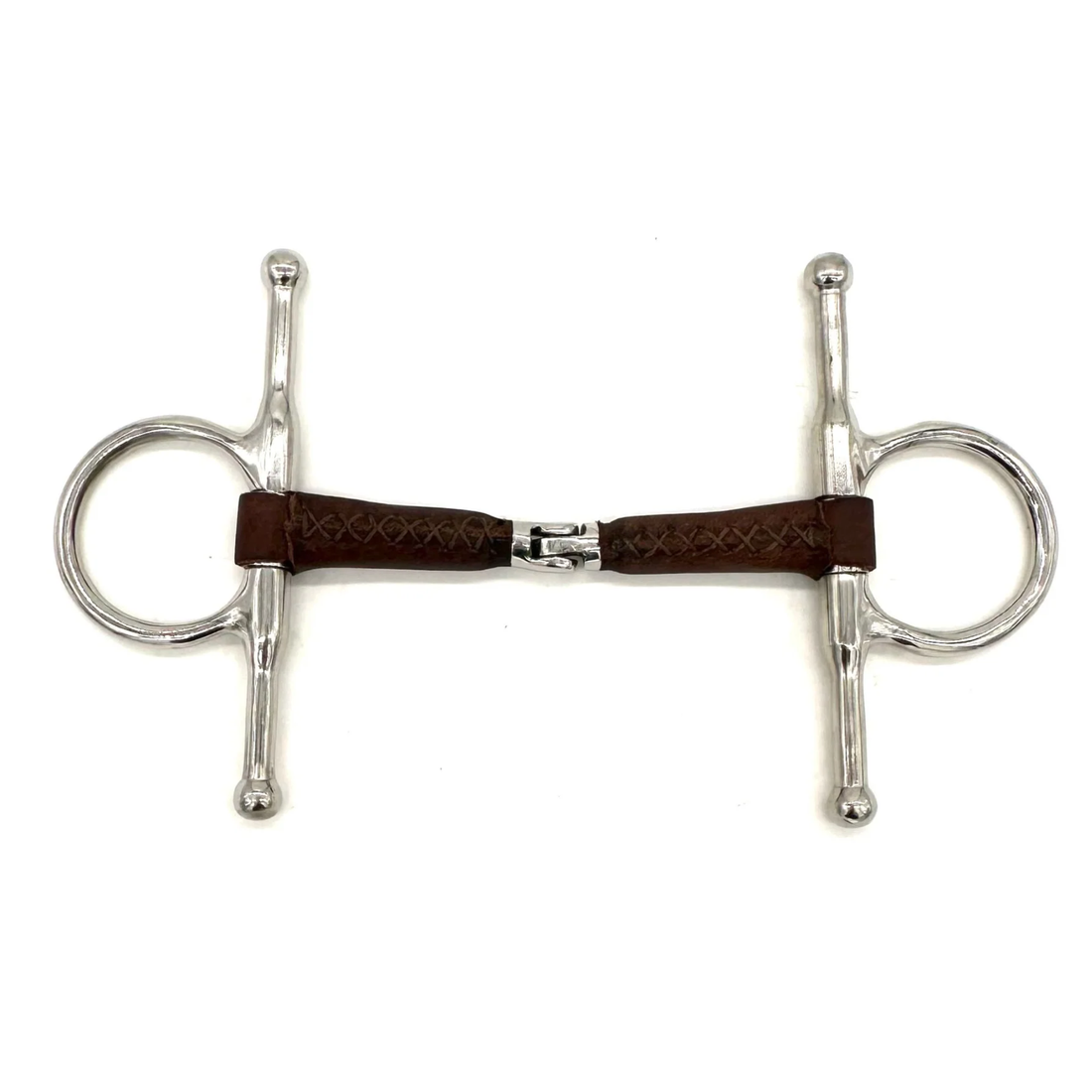 AJR Sport Pony Leather Hinge Full Cheek Bit on a white background.