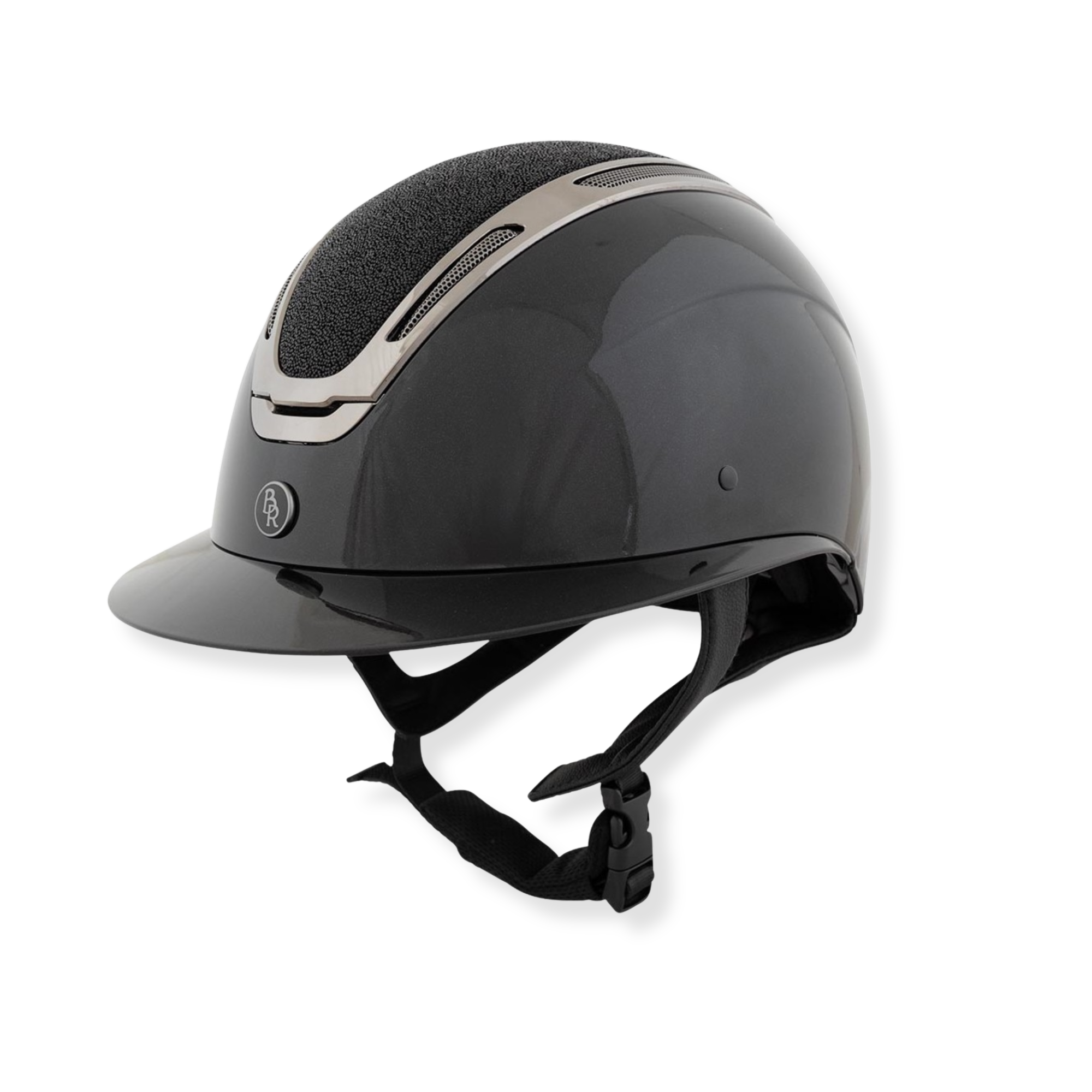 BR Equestrian Zeta Sparkling Helmet, Black Gunmetal
