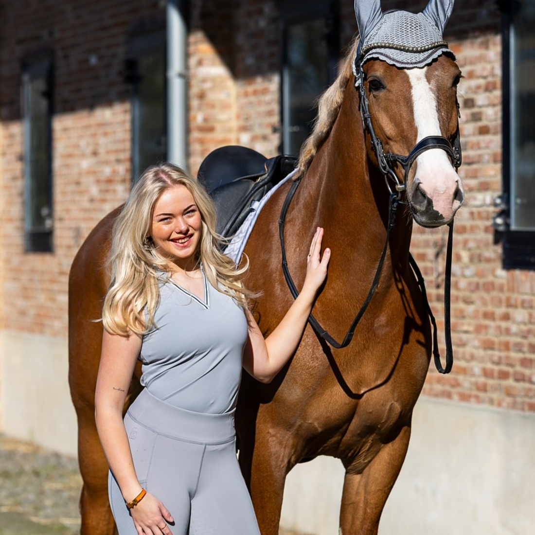 Cavallo CavalNessa Sleeveless Polo Shirt, Silver Grey