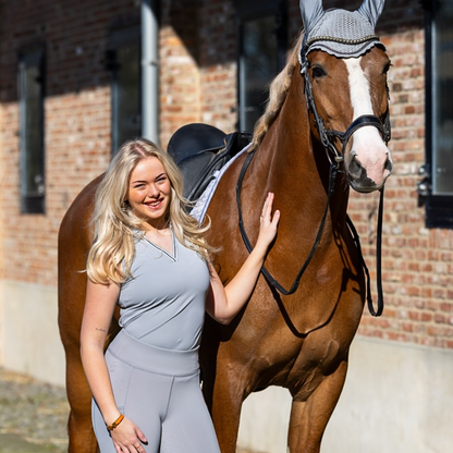 Cavallo CavalNessa Sleeveless Polo Shirt, Silver Grey