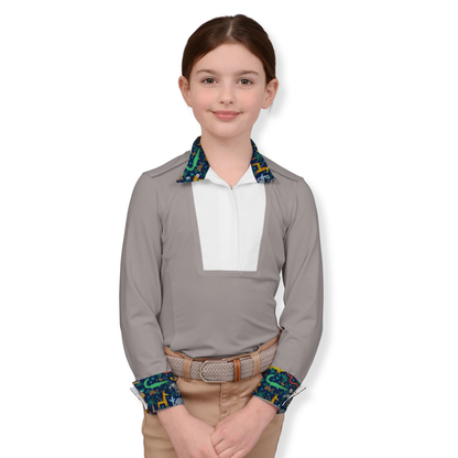 Chestnut Bay SkyCool Liberty Youth Show Shirt, Ash