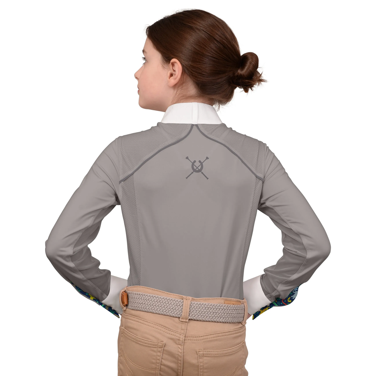 Chestnut Bay SkyCool Liberty Youth Show Shirt, Ash