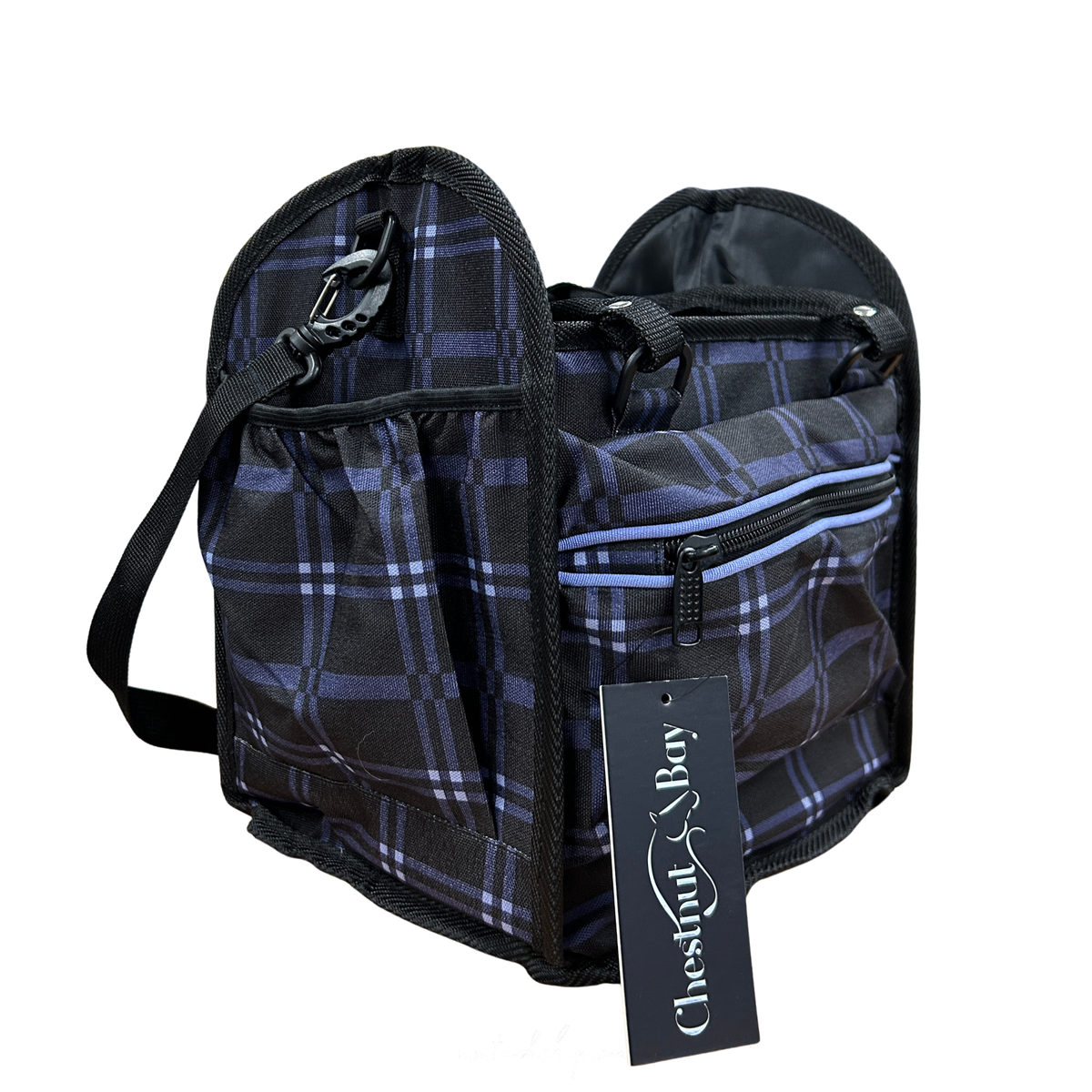 Chestnut Bay Small Collapsible Grooming Tote, Bluenote Plaid