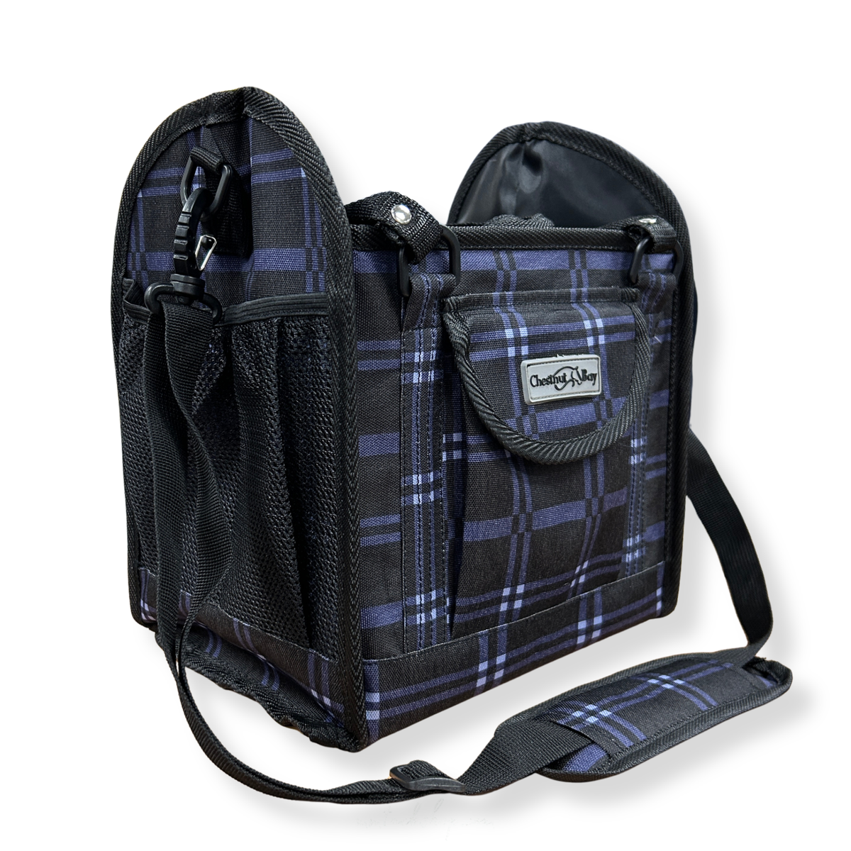 Chestnut Bay Small Collapsible Grooming Tote, Bluenote Plaid